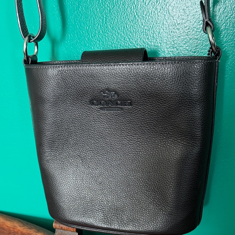 🖤🐜🐦‍⬛♣️Coach Black Leather Messenger Bag